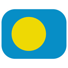 Palau flag in shape. Flag of Palau in shape.