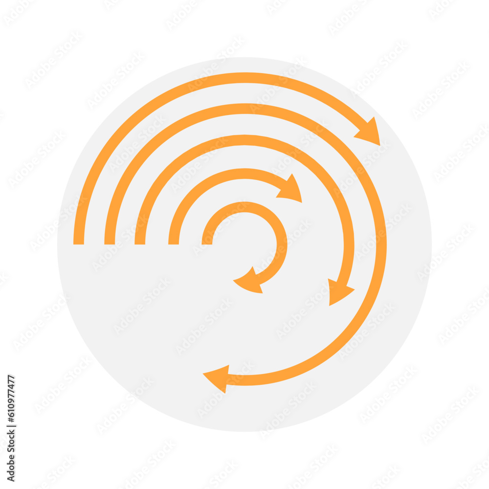 Poster circular arrow infographic chart design element. five directional components. customizable graph for