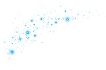 Blue glitter wave abstract illustration. Blue stars dust trail sparkling particles isolated on transparent background. Magic concept. PNG.
