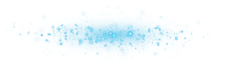 Blue glitter wave abstract illustration. Blue stars dust trail sparkling particles isolated on transparent background. Magic concept. PNG.
