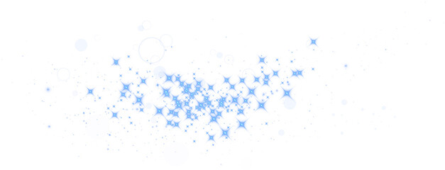 Blue glitter wave abstract illustration. Blue stars dust trail sparkling particles isolated on transparent background. Magic concept. PNG.
