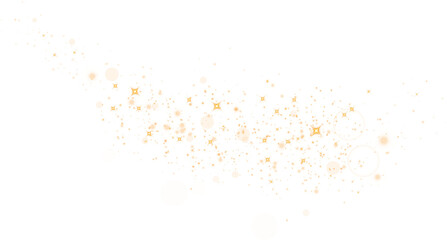 Fototapeta na wymiar Golden glitter wave abstract illustration. Golden stars dust trail sparkling particles isolated on transparent background. Magic concept. PNG