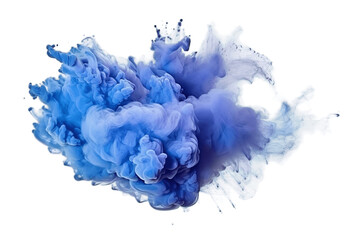 Abstract Powder Splatter Background, Blue Tones. Generative Ai