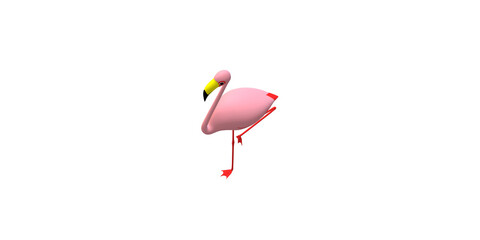 Flamingo isolated on a Transparent Background