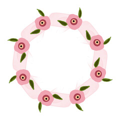 Round floral frame for your design.Floral frame wreaths for wedding invitations.