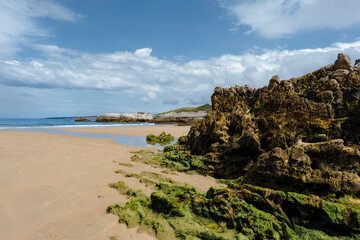 Fototapeta na wymiar Rocky beach in the Cantabrian Coast