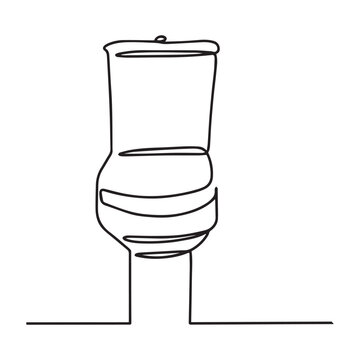 recommend clip art: One continuous drawn single art line doodle sketch toilet. Toilet in continuous line drawing style. WC black line sketch on white background. Vector illustration