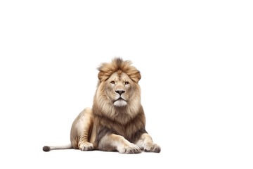 Lion Isolated Transparent Background. Generative AI
