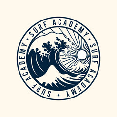 vintage surf academy badge