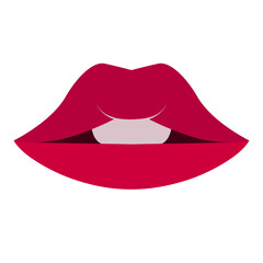 girl lips flat vector illustration logo icon clipart