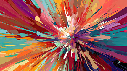 A Spectacular Explosion of Colors and Shapes Abstract Art Illustration
