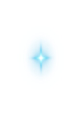 Fototapeta premium Blue star and sparks isolated on transparent background. Flares and sunbursts. Glowing light effects. PNG.
