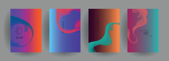 Abstract gradient vector background for business brochure cover design	