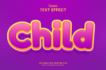 decorative child editable text effect vector design
