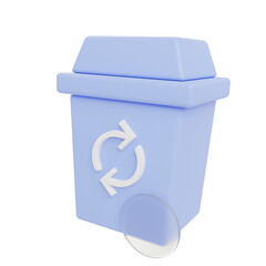 3D Recycle Bin Illustration