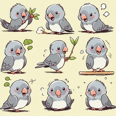 Set of cute Parrot
