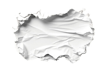 White Paper with Ripped Torn Message Isolated Illustration on Transparent Background, Generative AI