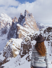landscape with snow covered mountains
