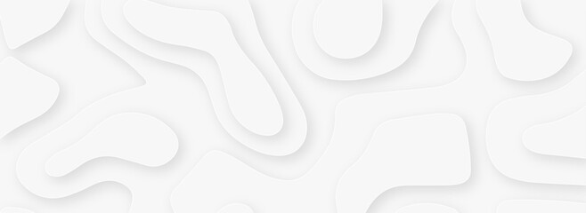 White abstract geometric pattern background, wave and curve abstract background. Abstract wavy line 3d paper cut white background.