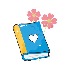 Book doodle vector outline Sticker. EPS 10 file