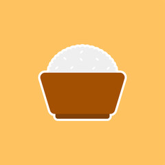 rice bowl flat design vector illustration