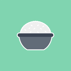 rice bowl flat design vector illustration