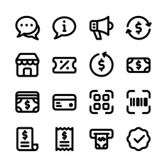 Shopping Related Icon Set, Bold Vector Icon Set