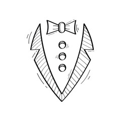 Hand Drawn Suit Icon Vector Design.
