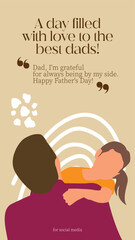 Father's Day illustration design that is editable for social media stories.