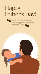 Father's Day illustration design that is editable for social media stories.