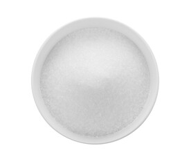 sugar in white bowl on transparent png.