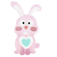 pink rabbit with heart