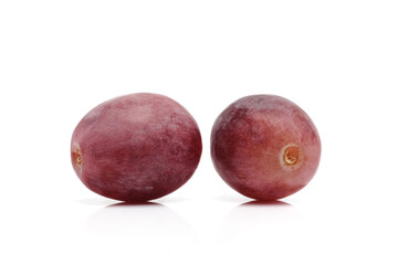 Red grapes isolated on white background