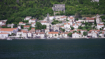Fototapeta na wymiar Bay of Kotor in sunny summer