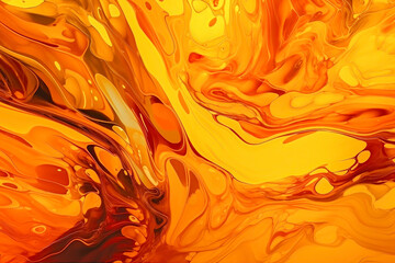 golden yellow oil liquid abstract background, Generative AI
