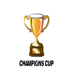 gold trophy cup isolated