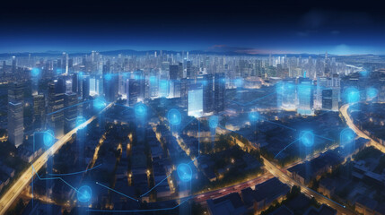Virtual internet of thing in big city Generative AI