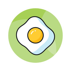A beautifully designed vector of fried egg in trendy style, ready to use icon