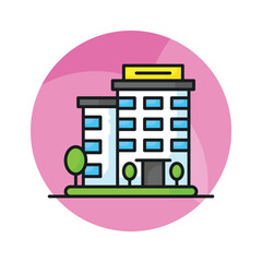 Beautifully designed icon of hotel, modern style vector of restaurant building customizable and easy to use