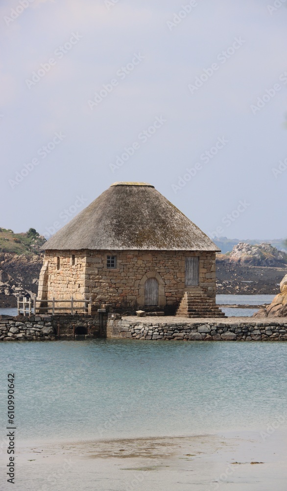 Wall mural mill of brehat island in france