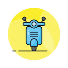 Scooter vector design in editable style, two wheeled motor vehicle