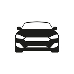 Car in front view icon isolated on white background. Vehicles symbol. Vector illustration.