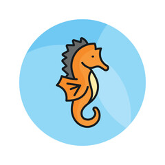 Customizable vector of seahorse in trendy style, Hippocampus marine fish icon