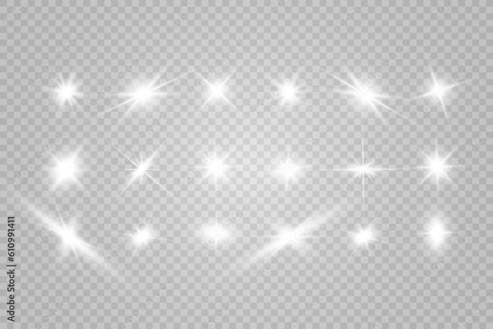 Poster special lens flash, light effect. the flash flashes rays and searchlight. illust.white glowing light