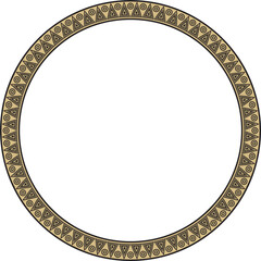 Vector round Indian patterns. National circle ornaments, borders, frames. golden decorations of the peoples of South America, Maya, Inca, Aztecs. Print for fabric, paper, textile..