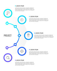 Infographic circle 5 processes to success. Vector illustration.