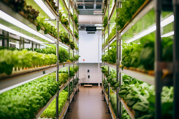 Freshness in the Air: Spacious Greenhouse Showcasing Vertical Farming and Nutritious Harvest