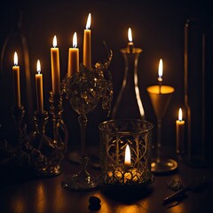 Candlelight, intricate details, rich colors, realistic style,  generative AI