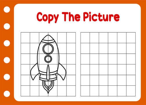 copy the picture of rocket. cartoon free vector 
