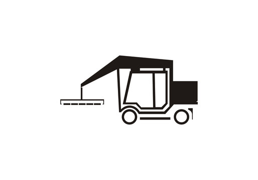 Lifting work logo , emblem of crane machine rental organization print stamps, constructing equipment, heavy crane
